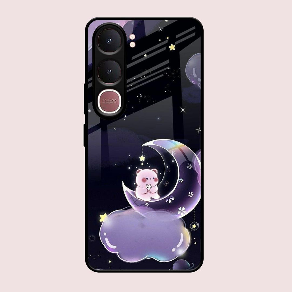 Sky Panda Design Glass Phone Case Cover For Vivo Y31 5G