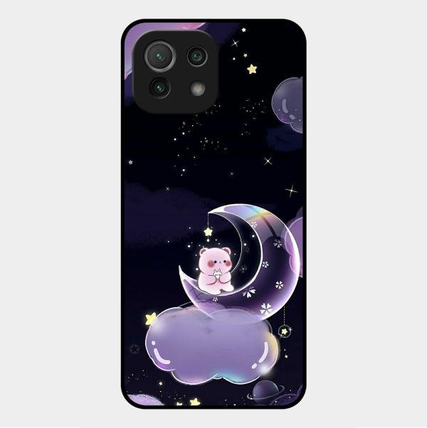 Sky Panda Design Glass Phone Case Cover For Xiaomi Mi 11 Lite
