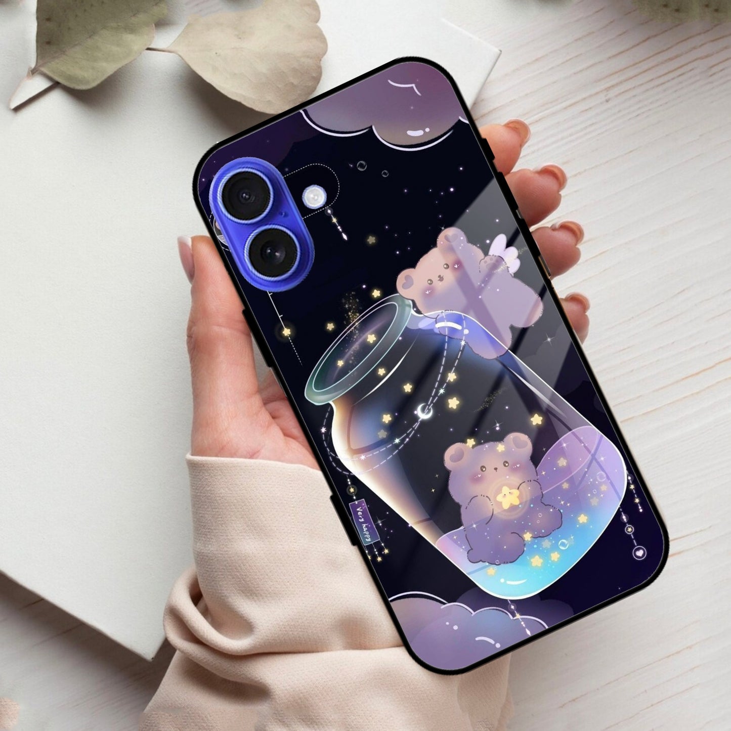 Sky Panda Design Glass Phone Case Cover V2 For iPhone