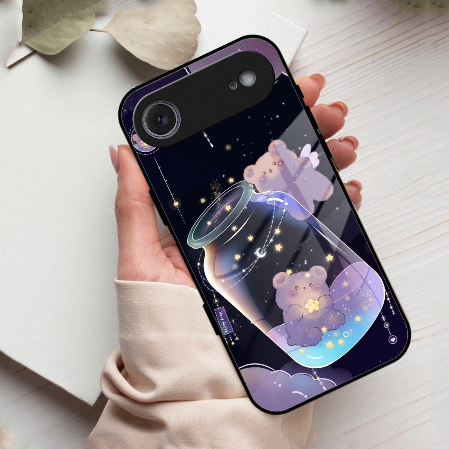 Sky Panda Design Glass Phone Case Cover V2 For iPhone