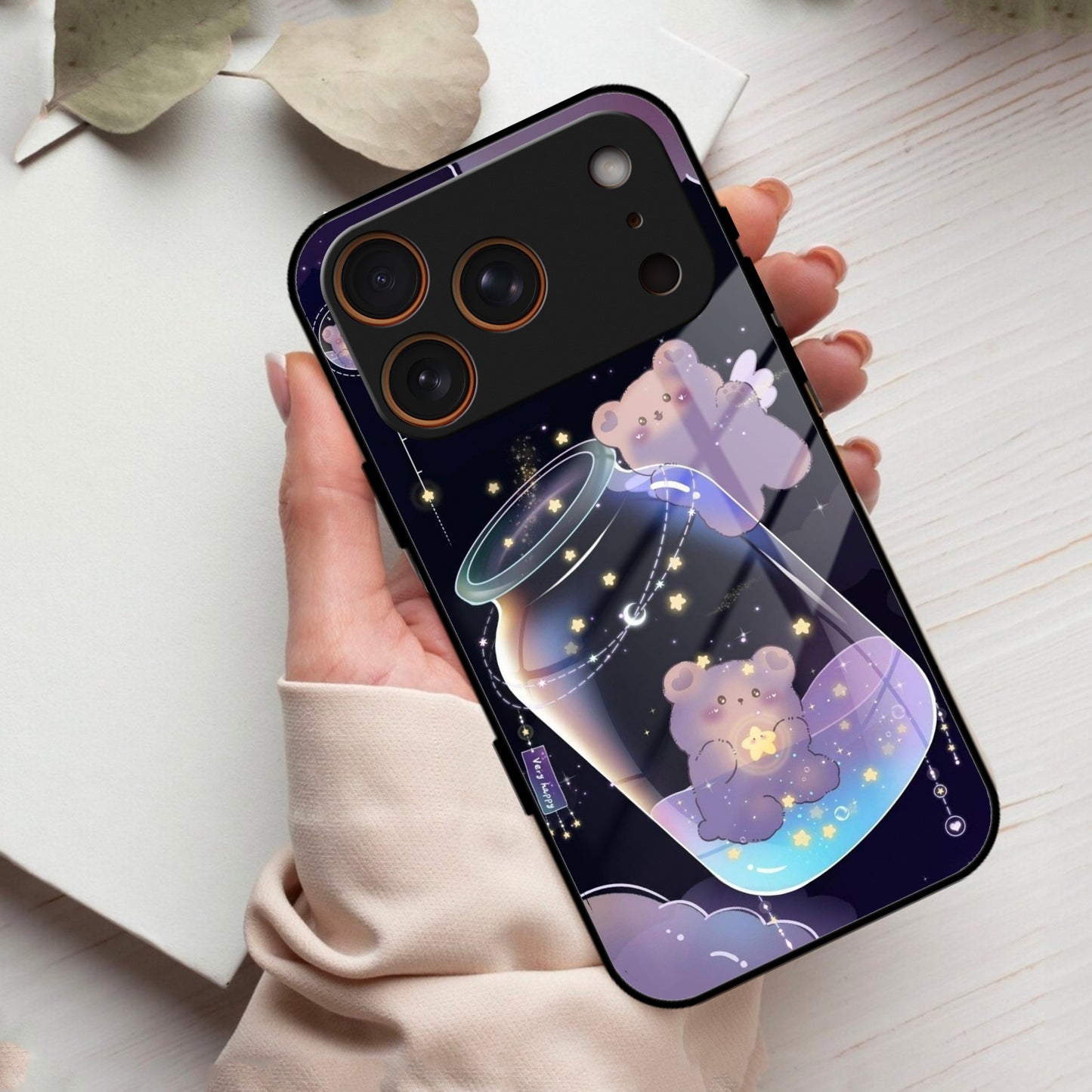 Sky Panda Design Glass Phone Case Cover V2 For iPhone