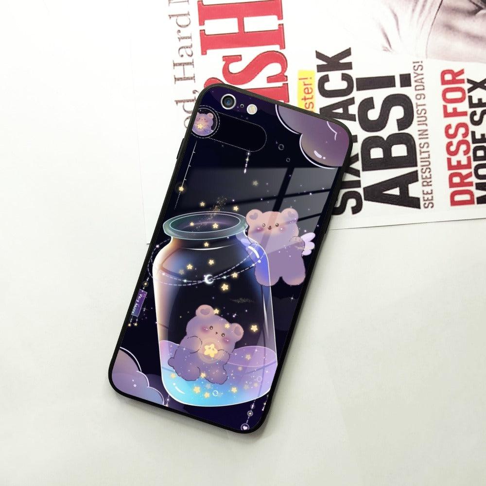 Sky Panda Design Glass Phone Case Cover V2 For iPhone