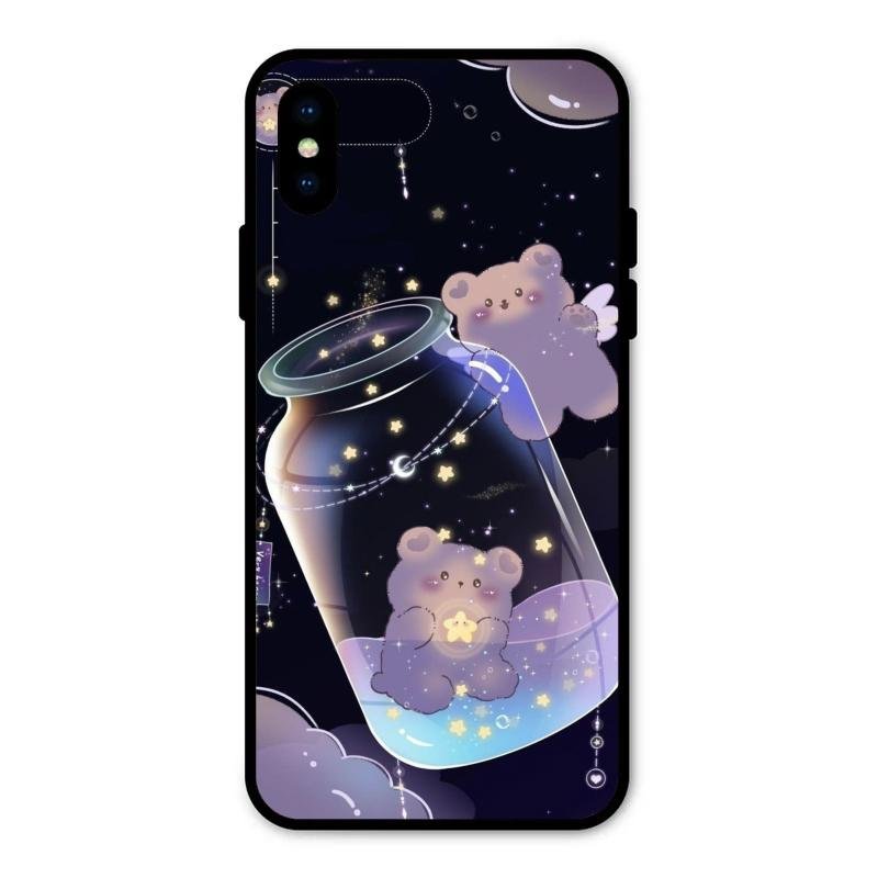 Sky Panda Design Glass Phone Case Cover V2 For iPhone XS