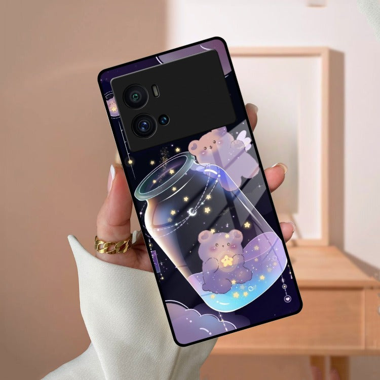 Sky Panda Design Glass Phone Case Cover V2 For iQOO