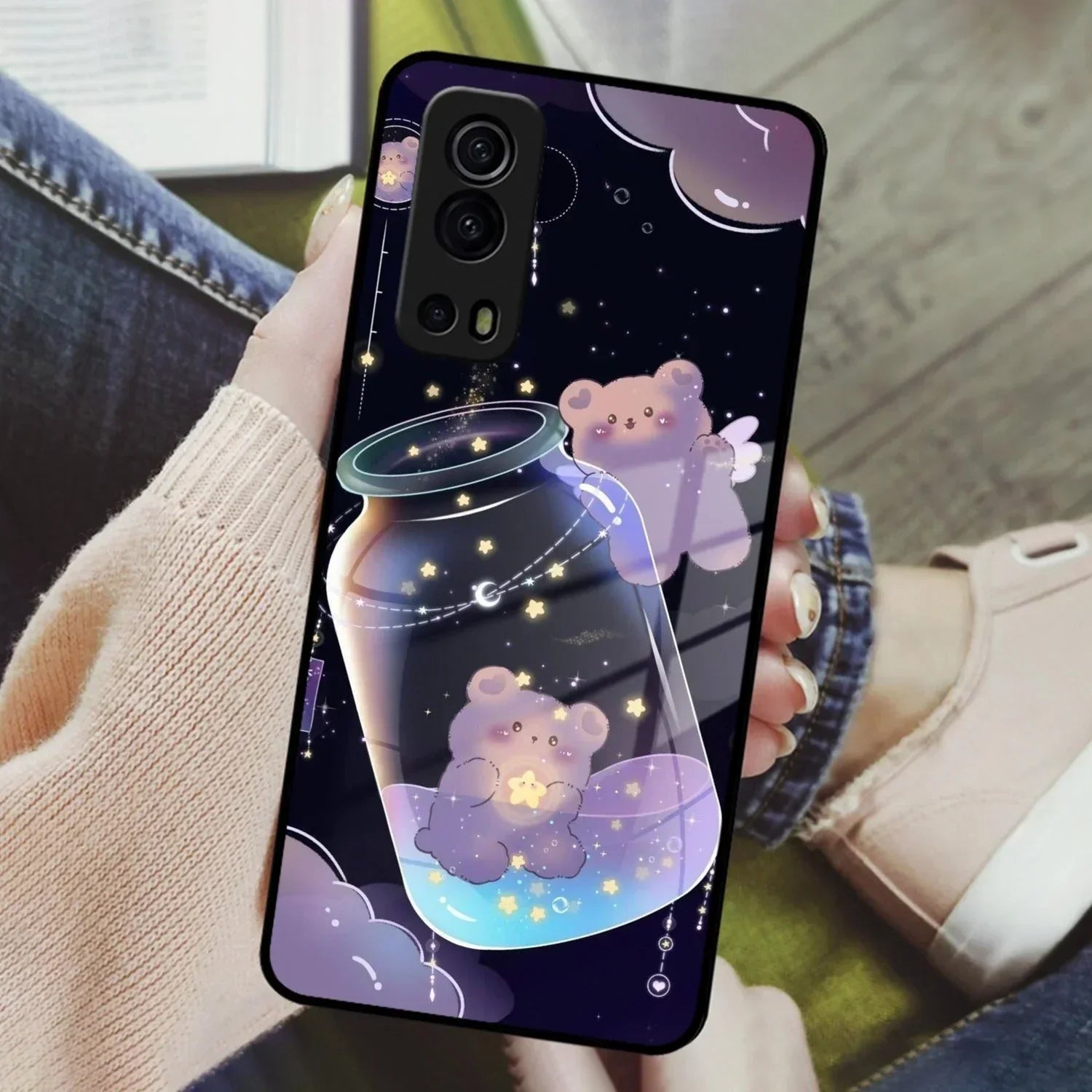 Sky Panda Design Glass Phone Case Cover V2 For iQOO - ShopOnCliQ
