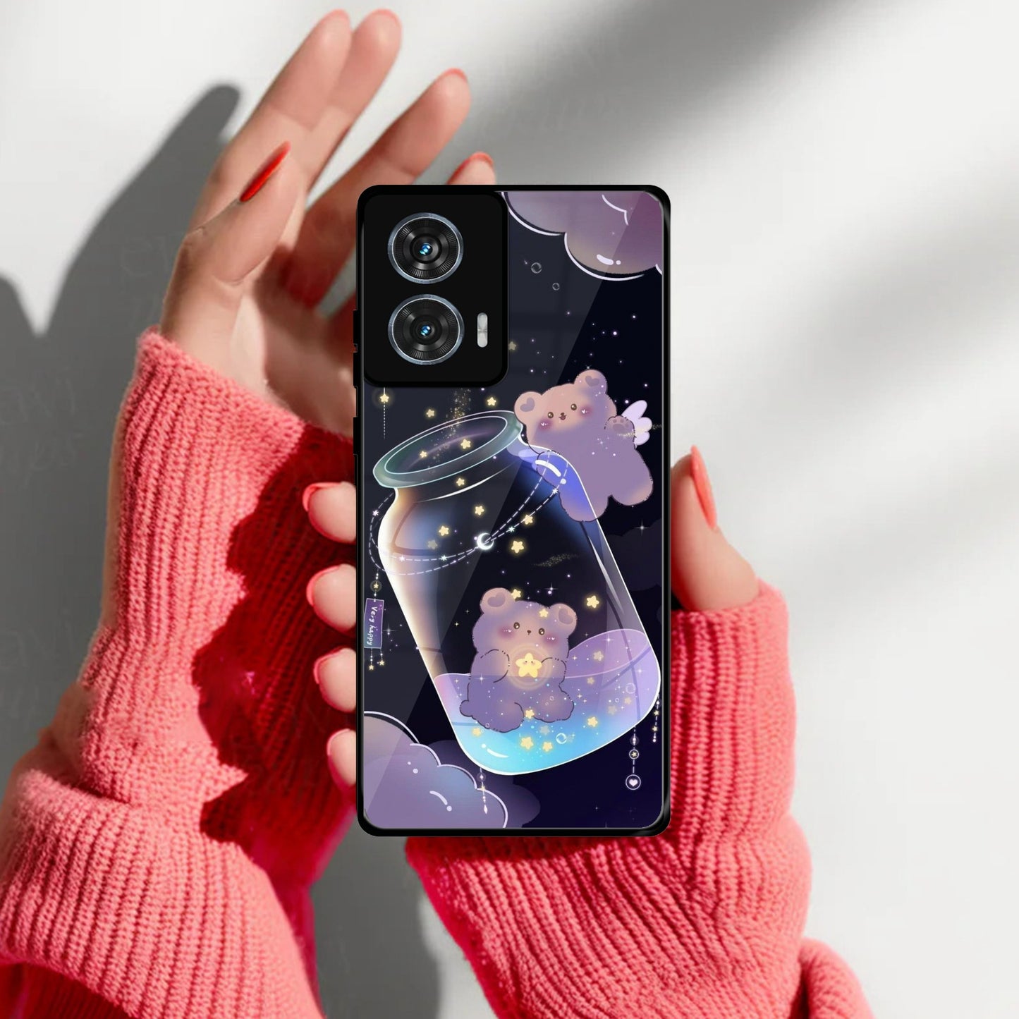 Sky Panda Design Glass Phone Case Cover V2 For Motorola