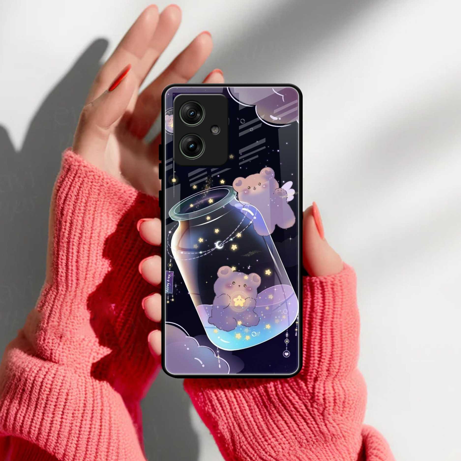 Sky Panda Design Glass Phone Case Cover V2 For Motorola