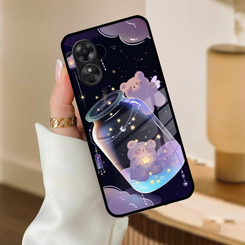 Sky Panda Design Glass Phone Case Cover V2 For Oppo