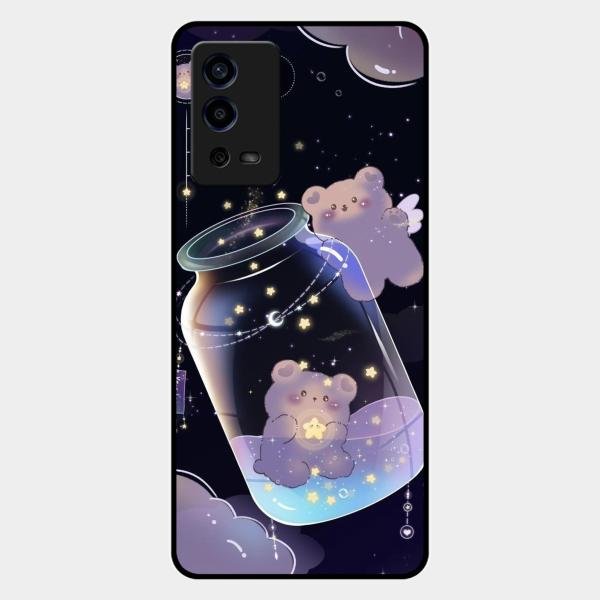 Sky Panda Design Glass Phone Case Cover V2 For Oppo A55