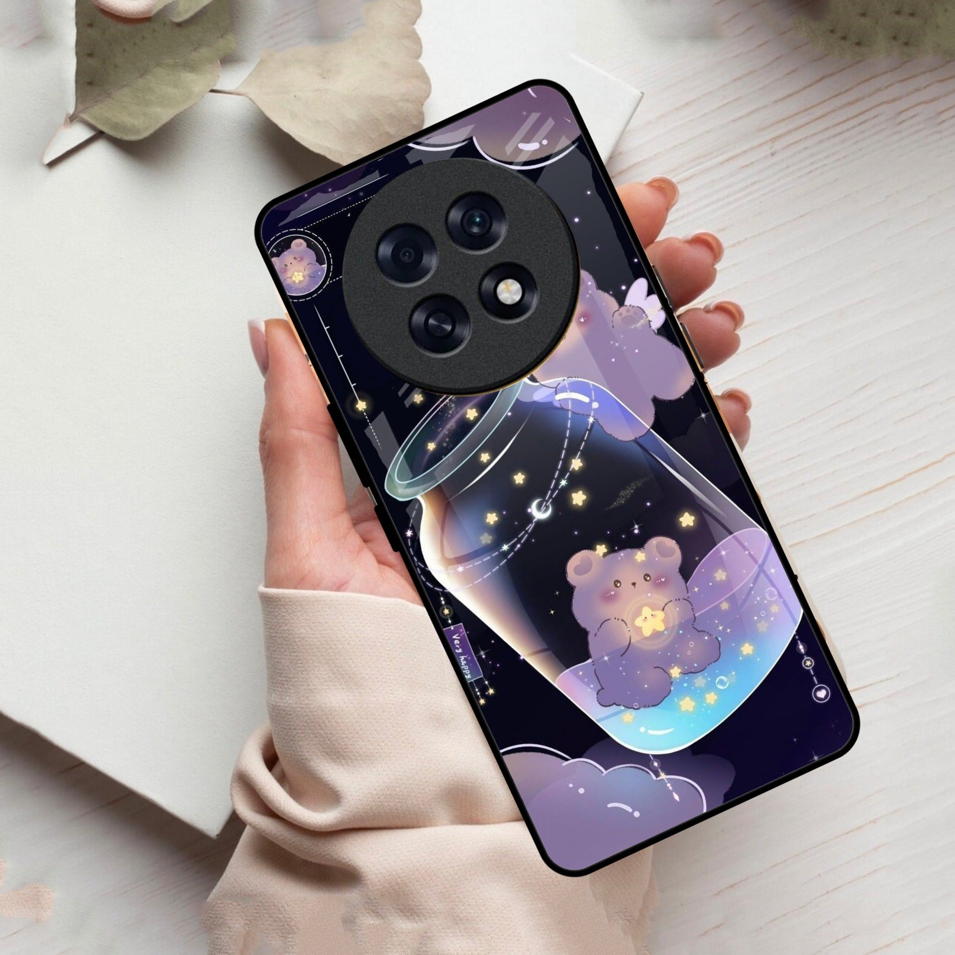 Sky Panda Design Glass Phone Case Cover V2 For Oppo
