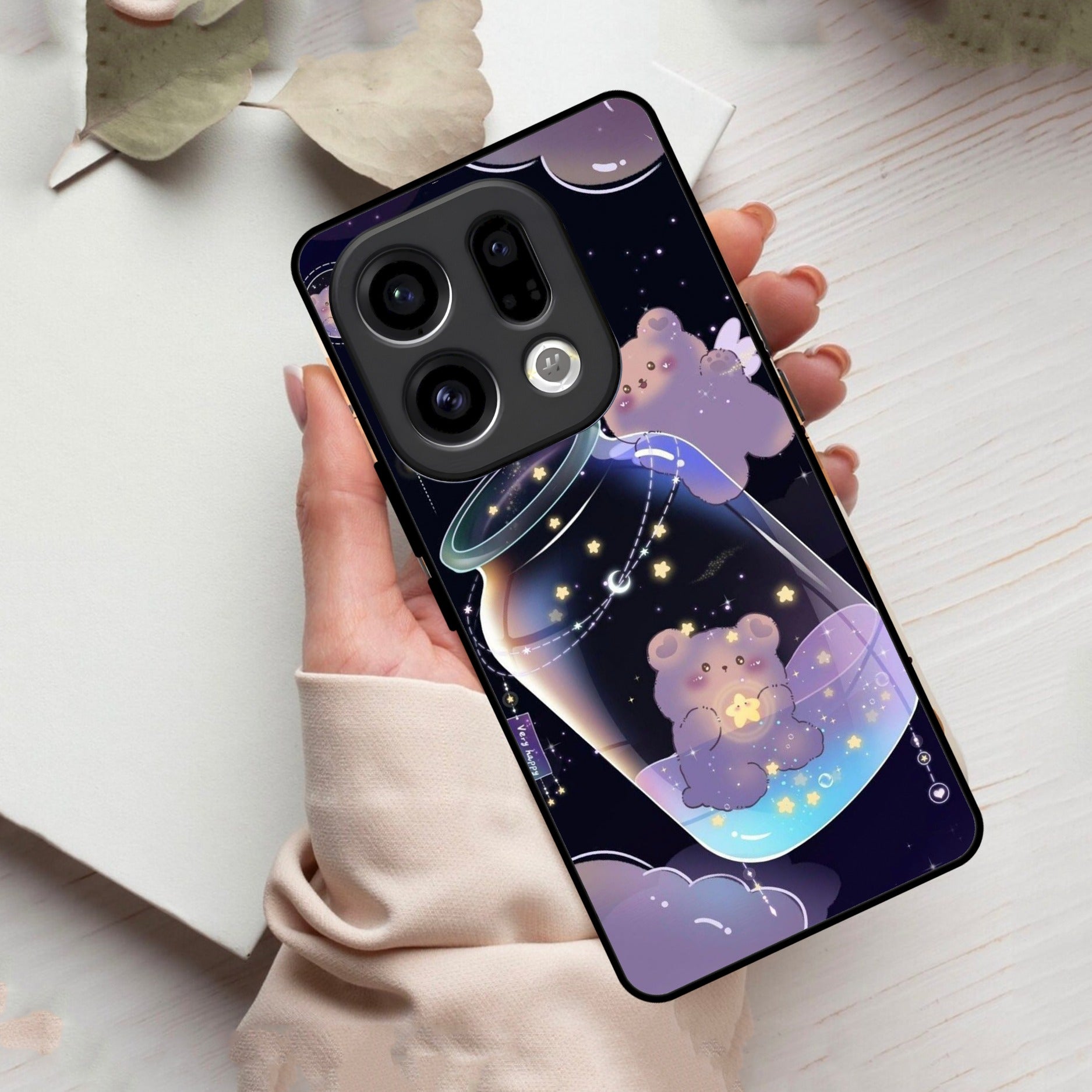 Sky Panda Design Glass Phone Case Cover V2 For Oppo