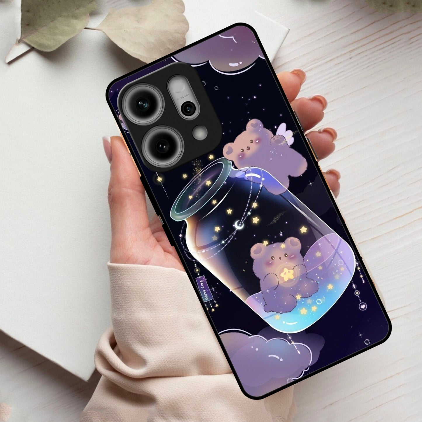 Sky Panda Design Glass Phone Case Cover V2 For Oppo