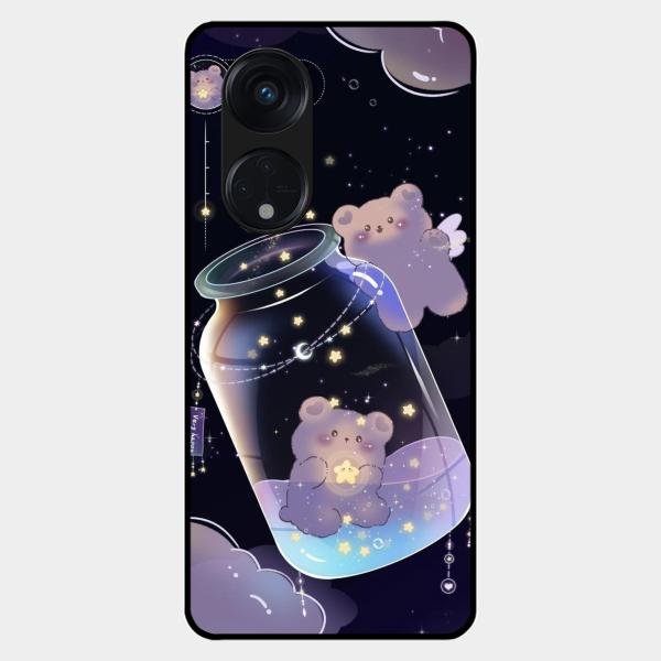 Sky Panda Design Glass Phone Case Cover V2 For Oppo Reno 8T 5G