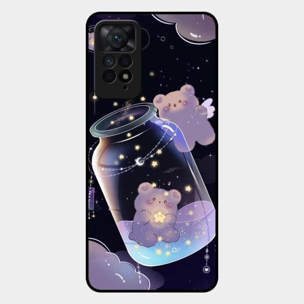 Sky Panda Design Glass Phone Case Cover V2 For Redmi Note 11 Pro 5G