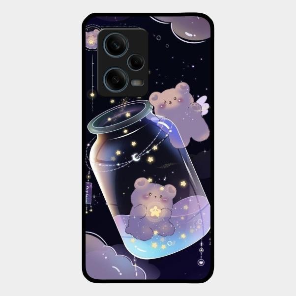 Sky Panda Design Glass Phone Case Cover V2 For Redmi Note 12 Pro 5G