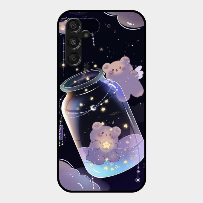 Sky Panda Design Glass Phone Case Cover V2 For Samsung Galaxy M34 5G