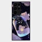 Sky Panda Design Glass Phone Case Cover V2 For Samsung Galaxy S22 Ultra 5G