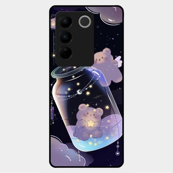 Sky Panda Design Glass Phone Case Cover V2 For Vivo V27 5G