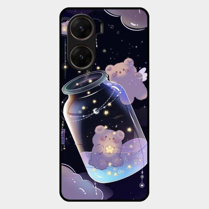 Sky Panda Design Glass Phone Case Cover V2 For Vivo V29E 5G