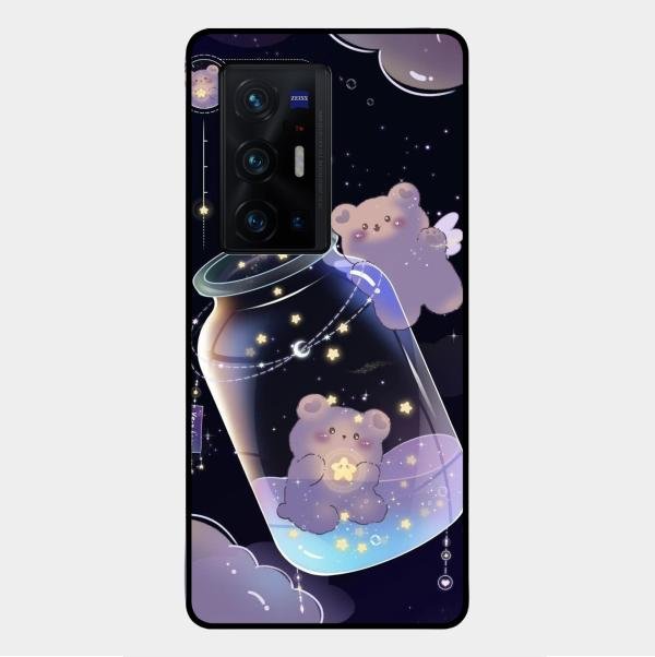 Sky Panda Design Glass Phone Case Cover V2 For Vivo X70 Pro Plus 5G