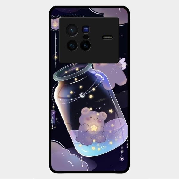 Sky Panda Design Glass Phone Case Cover V2 For Vivo X80 5G