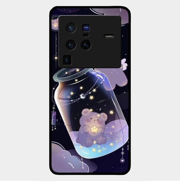 Sky Panda Design Glass Phone Case Cover V2 For Vivo X80 Pro 5G