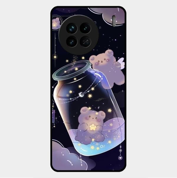 Sky Panda Design Glass Phone Case Cover V2 For Vivo X90 5G