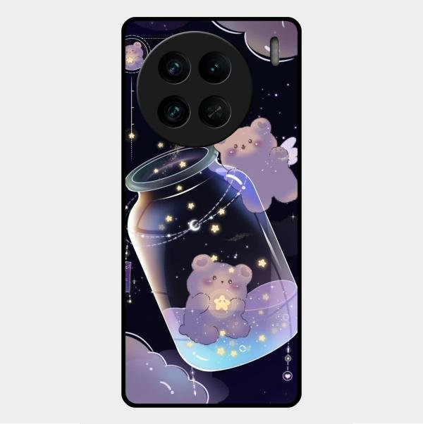 Sky Panda Design Glass Phone Case Cover V2 For Vivo X90 Pro 5G