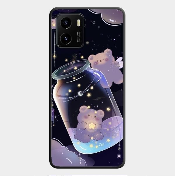 Sky Panda Design Glass Phone Case Cover V2 For Vivo Y01