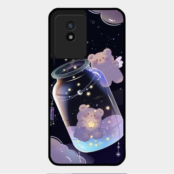 Sky Panda Design Glass Phone Case Cover V2 For Vivo Y02T