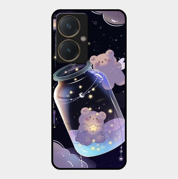 Sky Panda Design Glass Phone Case Cover V2 For Vivo Y27