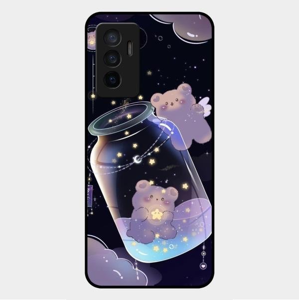 Sky Panda Design Glass Phone Case Cover V2 For Vivo Y75 4G