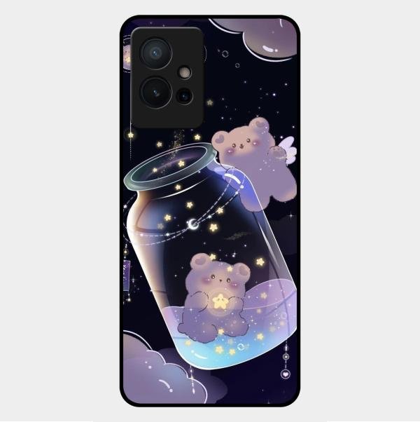 Sky Panda Design Glass Phone Case Cover V2 For Vivo Y75 5G