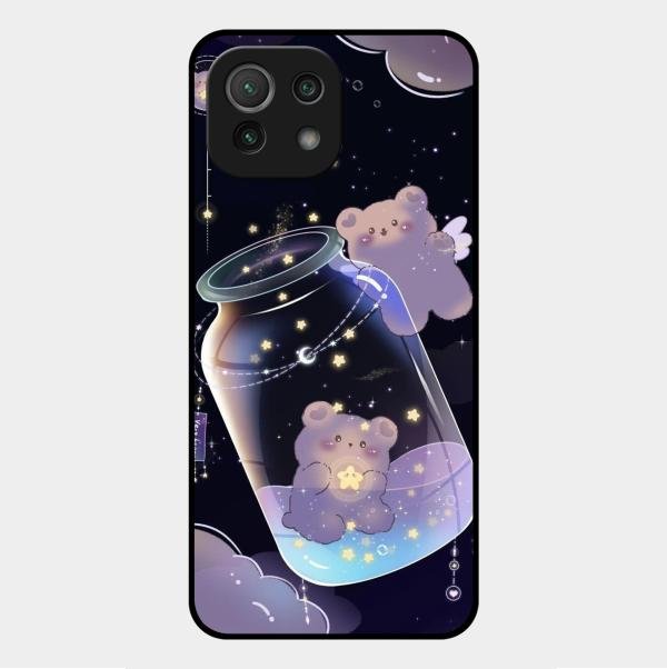 Sky Panda Design Glass Phone Case Cover V2 For Xiaomi Mi 11 Lite