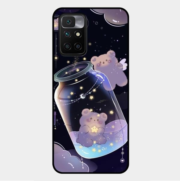 Sky Panda Design Glass Phone Case Cover V2 For Xiaomi Redmi 10 Prime