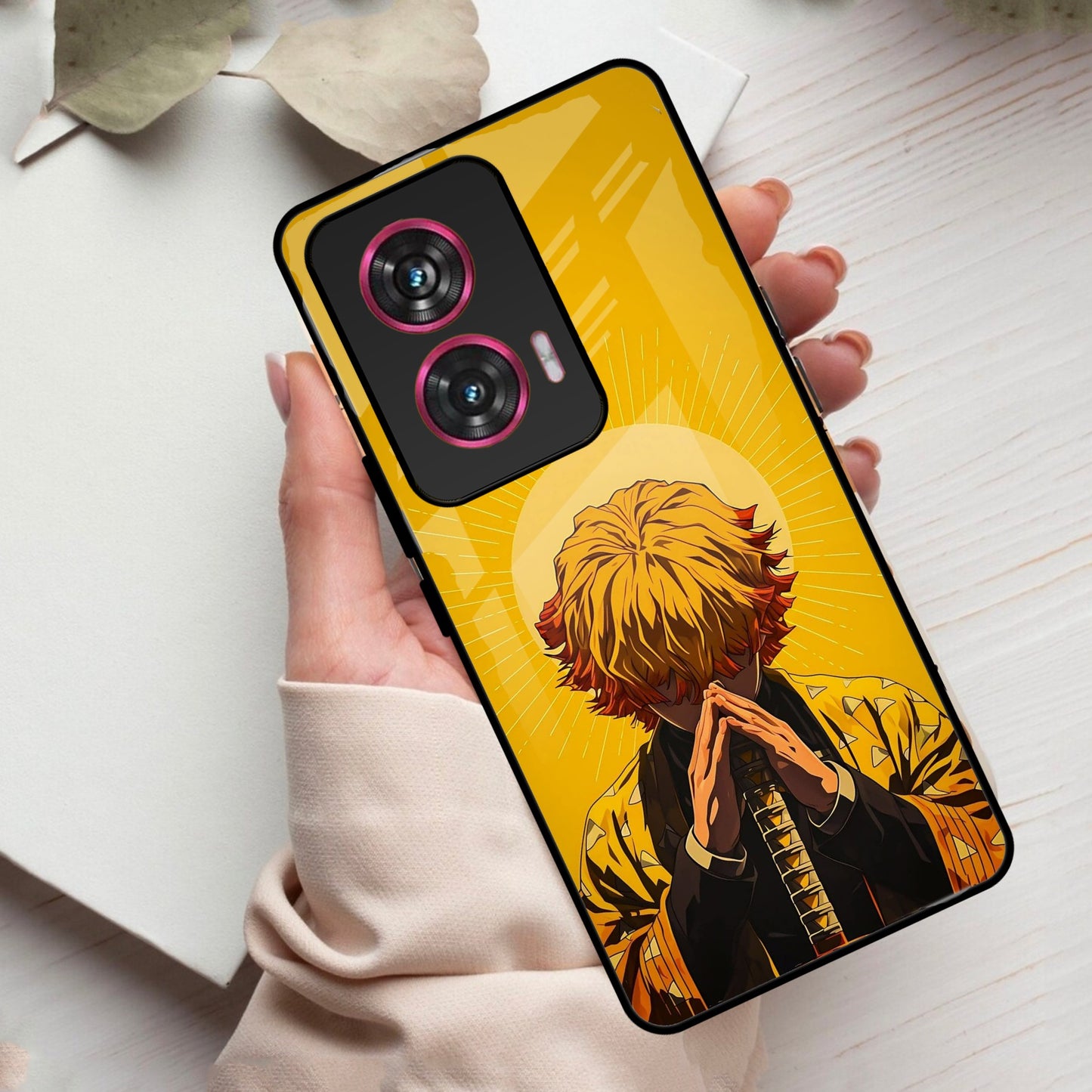 Sleepy Slayer Glass Case Cover For Motorola