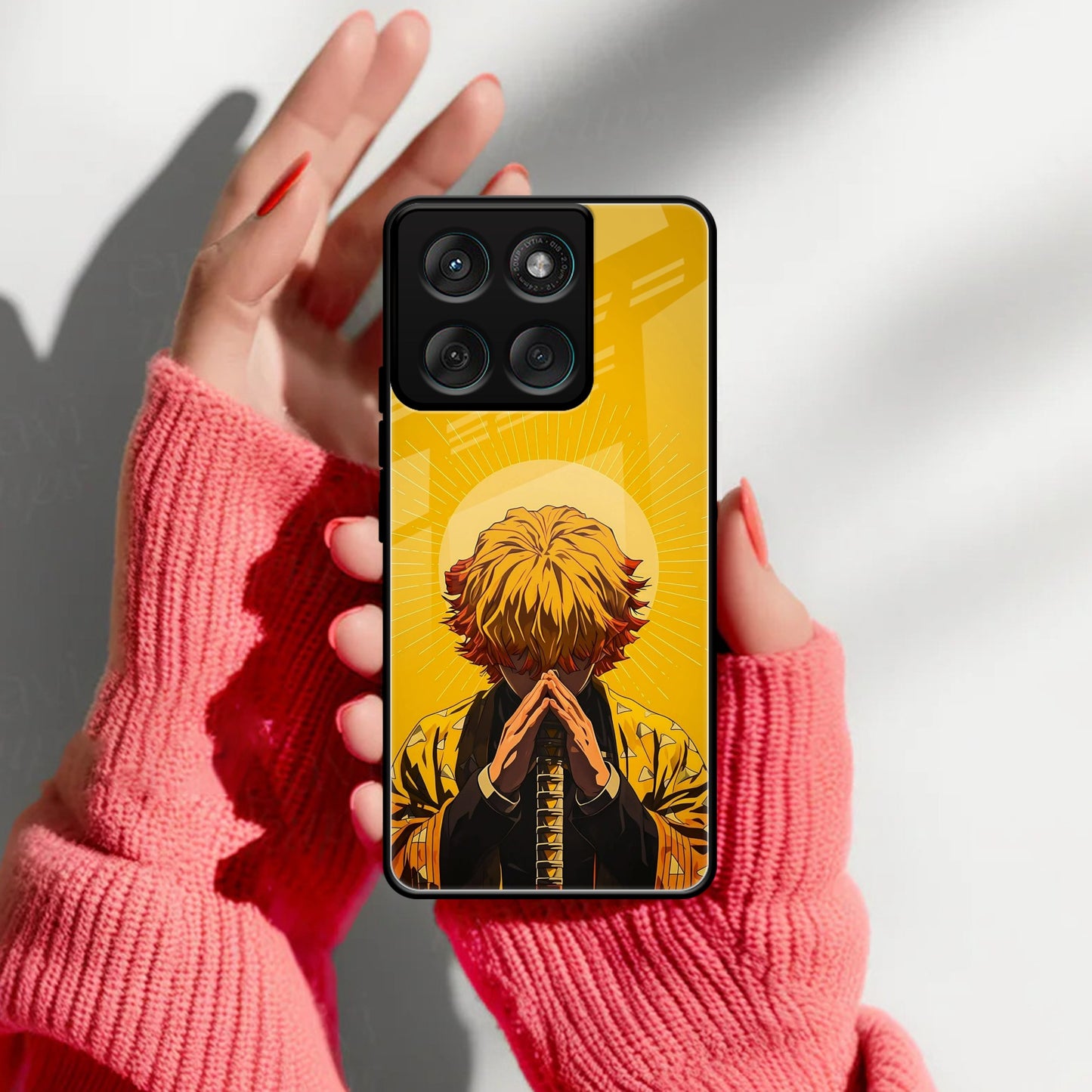 Sleepy Slayer Glass Case Cover For Motorola