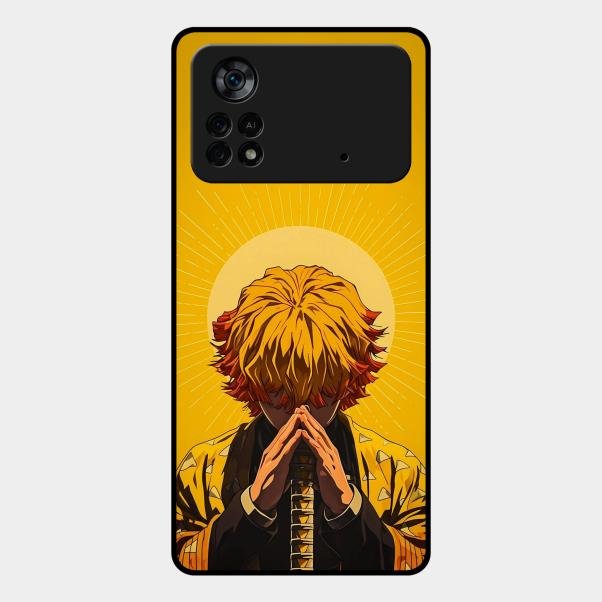 Sleepy Slayer Glass Case Cover For Poco X4 Pro 5G