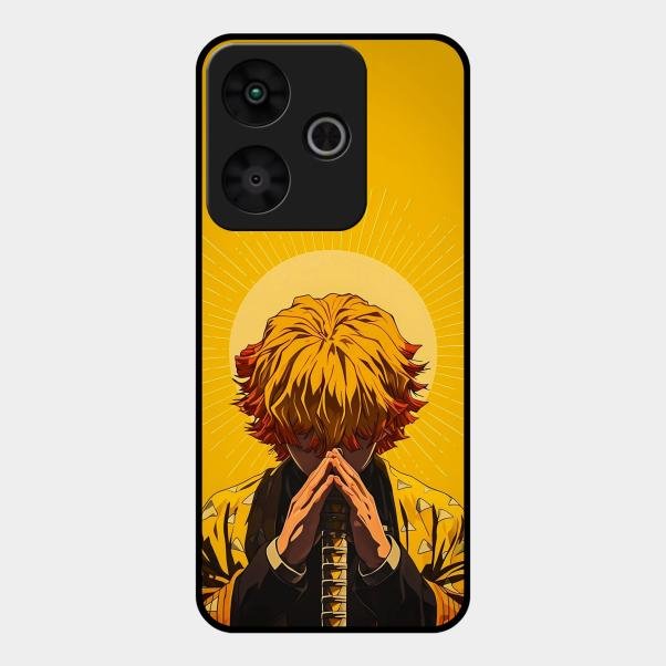 Sleepy Slayer Glass Case Cover For Redmi 13 5G