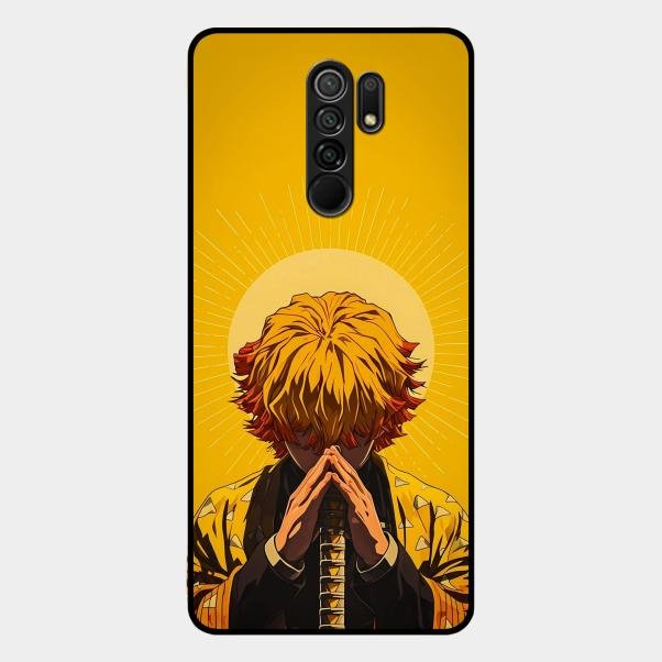 Sleepy Slayer Glass Case Cover For Redmi 9 Prime