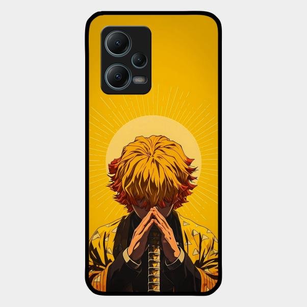 Sleepy Slayer Glass Case Cover For Redmi Note 12 5G