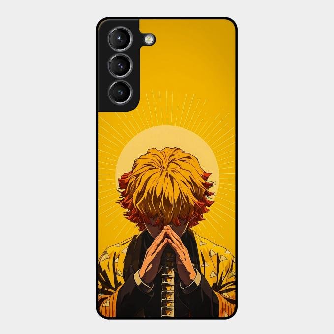 Sleepy Slayer Glass Case Cover For Samsung Galaxy S21