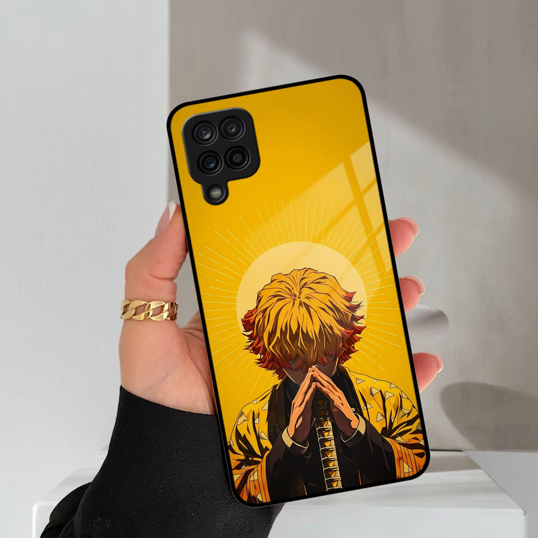 Sleepy Slayer Glass Case Cover For Samsung Galaxy M42 5G