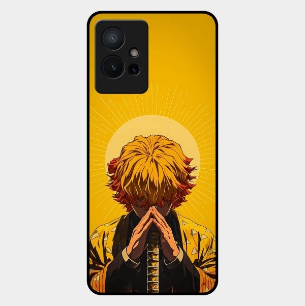 Sleepy Slayer Glass Case Cover For Vivo T1 5G