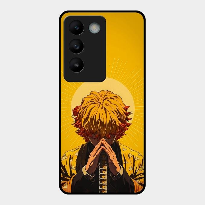 Sleepy Slayer Glass Case Cover For Vivo T3 5G
