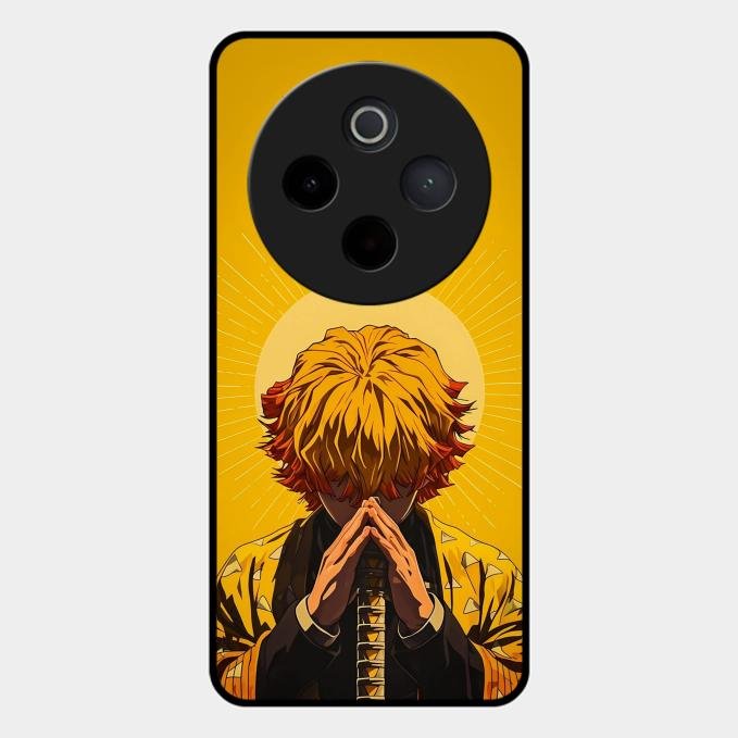 Sleepy Slayer Glass Case Cover For Vivo T4 5G