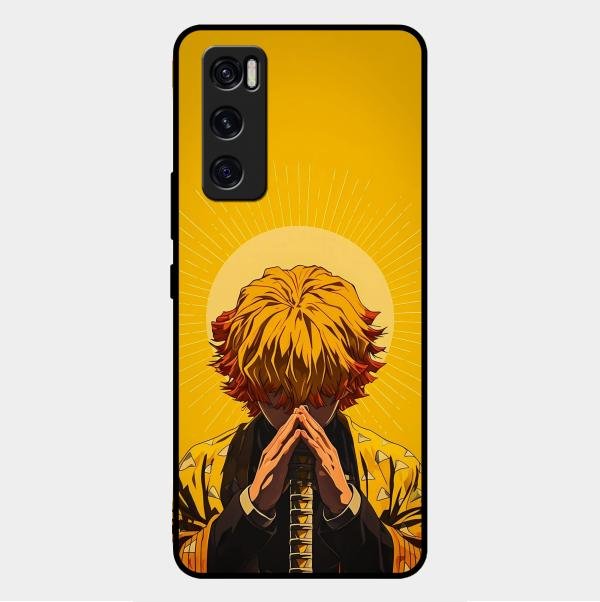 Sleepy Slayer Glass Case Cover For Vivo V20 Se