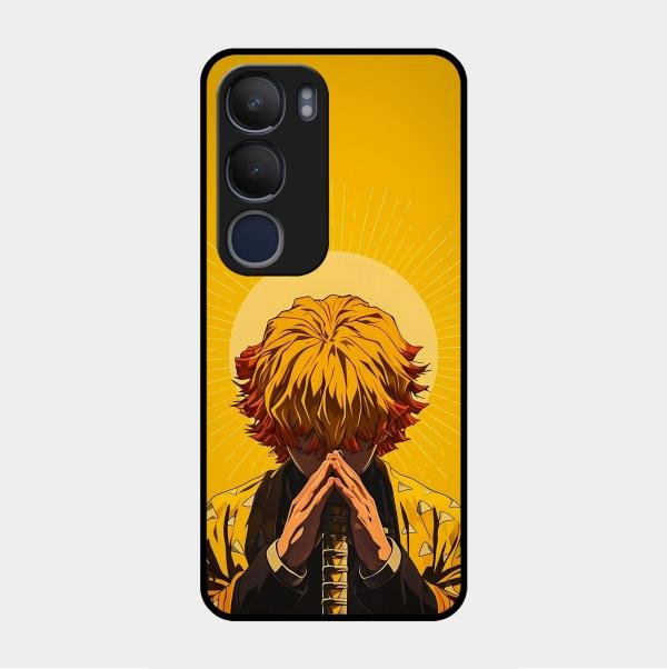 Sleepy Slayer Glass Case Cover For Vivo Y29 5G