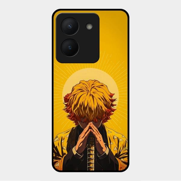 Sleepy Slayer Glass Case Cover For Vivo Y36