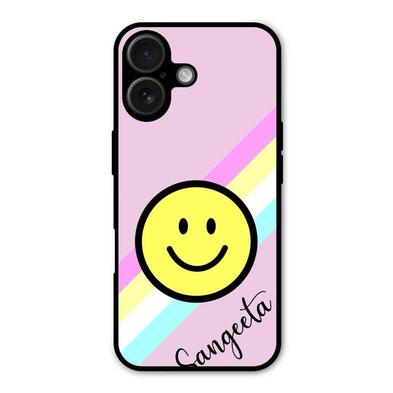Smiley Glass Case Cover For iPhone 16